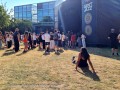 People gathering at the Garden Stage.