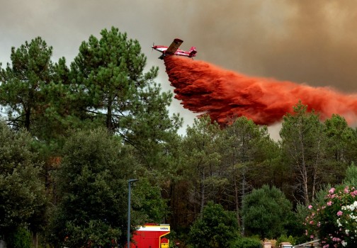 Incendie de Saumos en Gironde Fin Juillet ©cliché non libre de droit